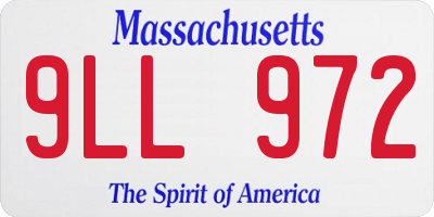 MA license plate 9LL972