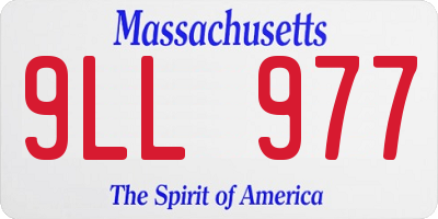 MA license plate 9LL977