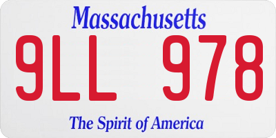 MA license plate 9LL978