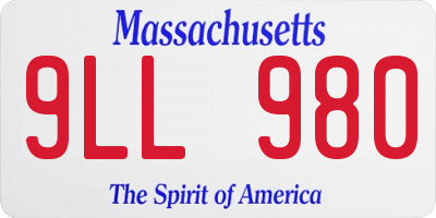 MA license plate 9LL980