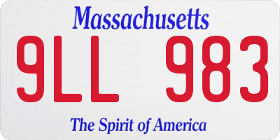 MA license plate 9LL983