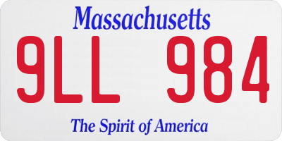 MA license plate 9LL984