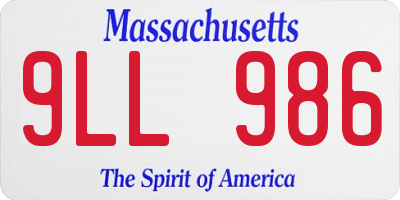 MA license plate 9LL986