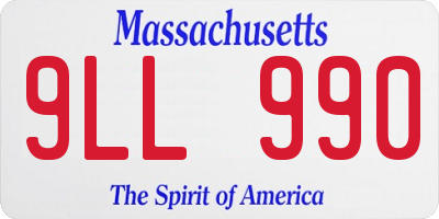 MA license plate 9LL990