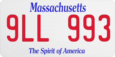 MA license plate 9LL993