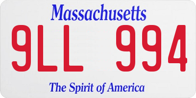 MA license plate 9LL994