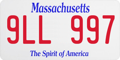 MA license plate 9LL997