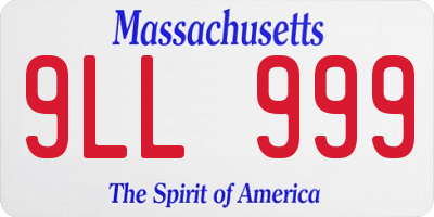 MA license plate 9LL999