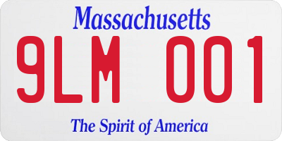 MA license plate 9LM001