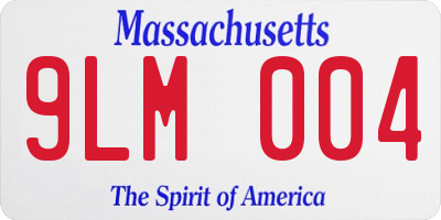 MA license plate 9LM004