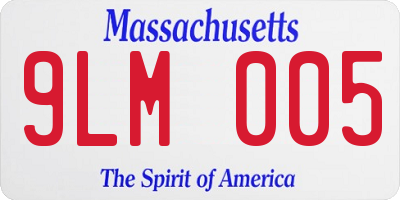 MA license plate 9LM005