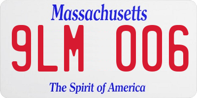 MA license plate 9LM006