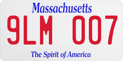 MA license plate 9LM007