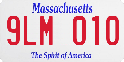 MA license plate 9LM010
