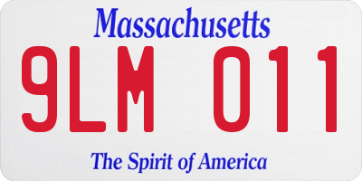 MA license plate 9LM011