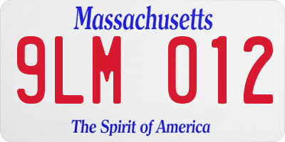 MA license plate 9LM012