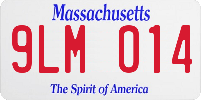 MA license plate 9LM014