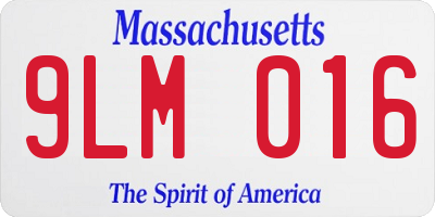 MA license plate 9LM016