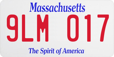 MA license plate 9LM017