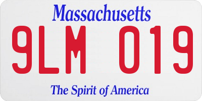 MA license plate 9LM019
