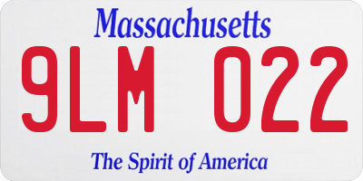 MA license plate 9LM022