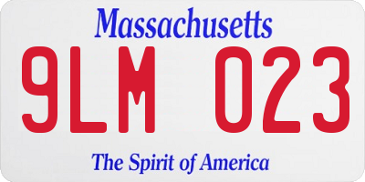 MA license plate 9LM023