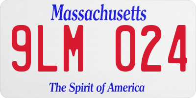 MA license plate 9LM024