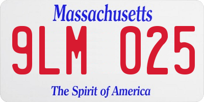 MA license plate 9LM025
