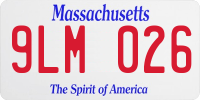 MA license plate 9LM026