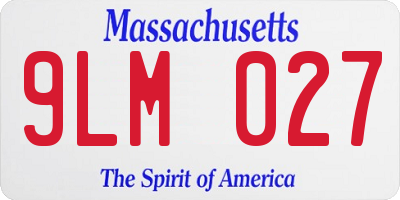 MA license plate 9LM027