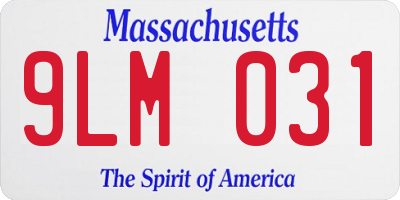 MA license plate 9LM031