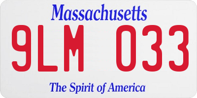 MA license plate 9LM033