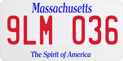 MA license plate 9LM036