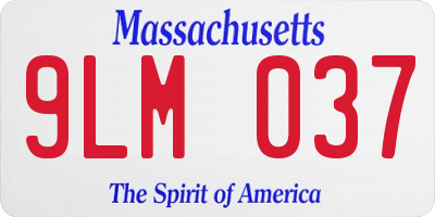 MA license plate 9LM037