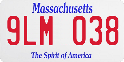 MA license plate 9LM038