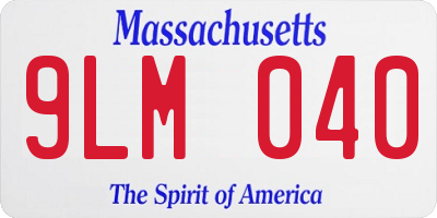 MA license plate 9LM040