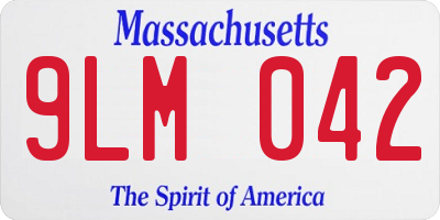 MA license plate 9LM042