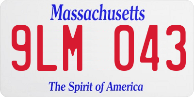MA license plate 9LM043