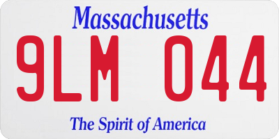 MA license plate 9LM044