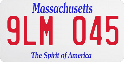 MA license plate 9LM045