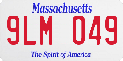 MA license plate 9LM049