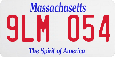 MA license plate 9LM054