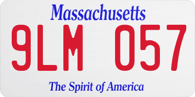 MA license plate 9LM057