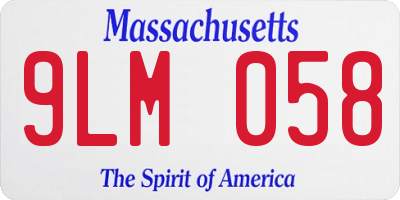 MA license plate 9LM058