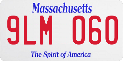 MA license plate 9LM060
