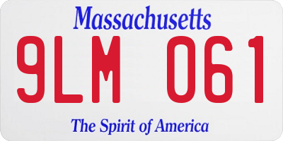 MA license plate 9LM061