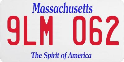 MA license plate 9LM062