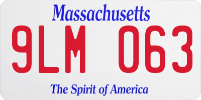 MA license plate 9LM063