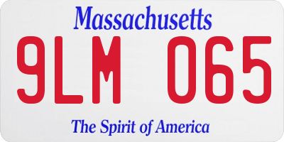MA license plate 9LM065