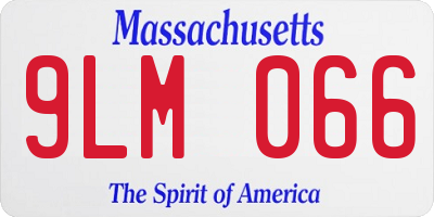 MA license plate 9LM066